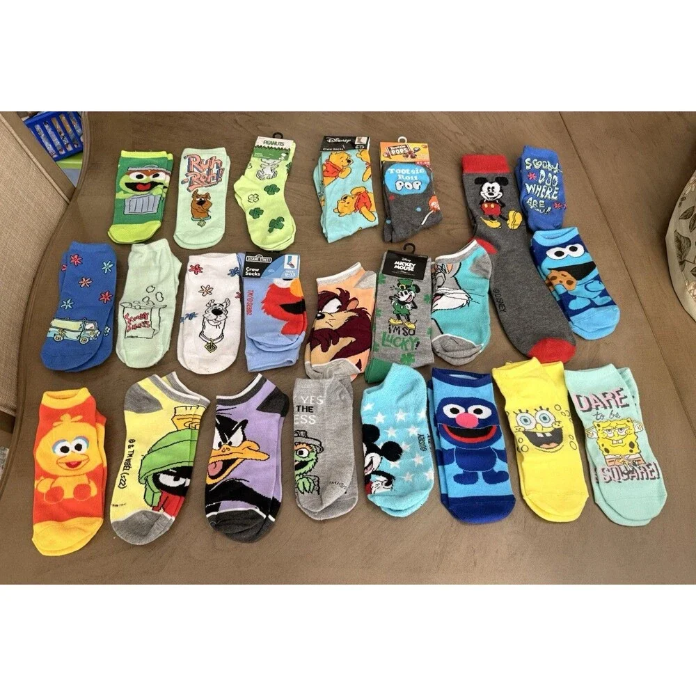Lot Novelty socks 24 pair Mostly Brand New (exactly What’s Shown) Crew & Ankle